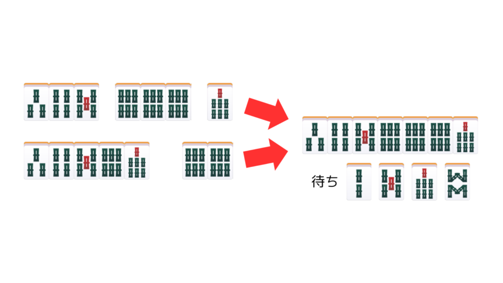 順子+暗刻+単騎の待ち